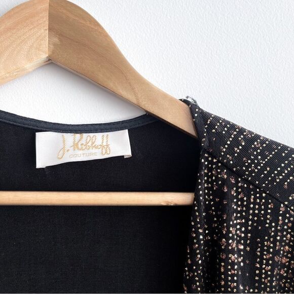 Joseph Ribkoff Jacket Luxurious Brown Gold Beaded Glitter Cardigan Women's 12 - Picture 3 of 7
